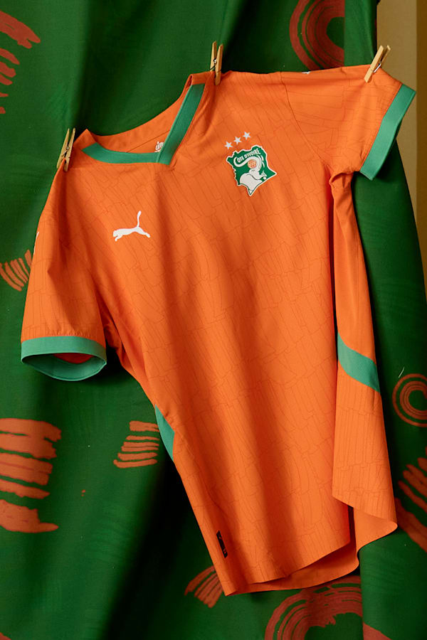 Ivory Coast 2025 Home Jersey Youth, Rickie Orange-Jade Frost, extralarge