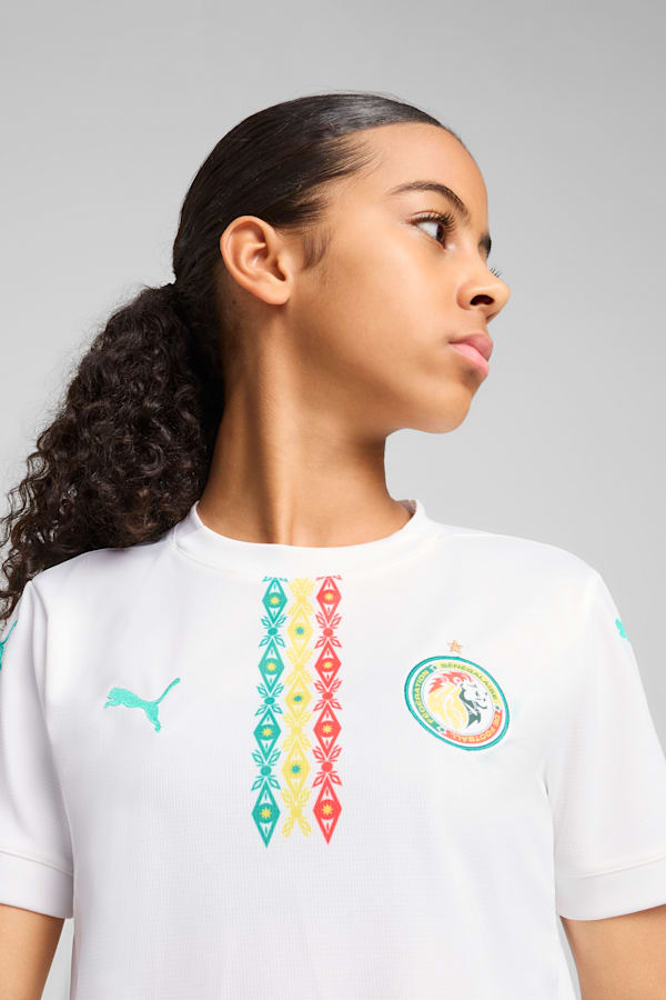 Senegal 2025 Home Jersey Youth, PUMA White-Sport Green, extralarge