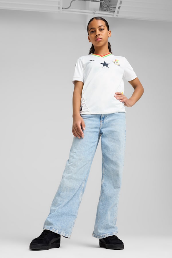 Ghana 2025 Home Jersey Youth, PUMA White-Pelé Yellow, extralarge