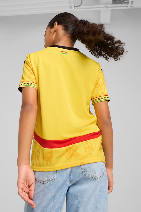 Ghana 2025 Away Jersey Youth, Pelé Yellow-PUMA Black, extralarge