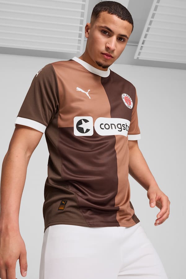 FC St. Pauli 24/25 Home Jersey Men, Espresso Brown-PUMA White, extralarge