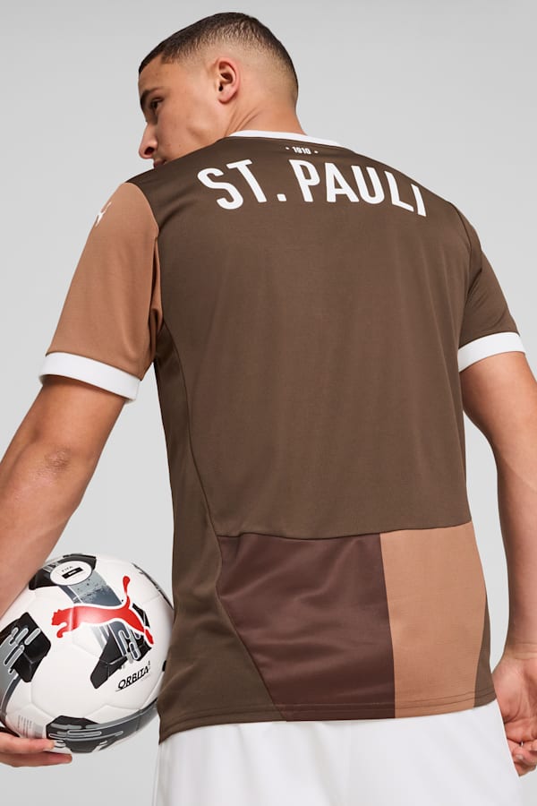 FC St. Pauli 24/25 Home Jersey Men, Espresso Brown-PUMA White, extralarge