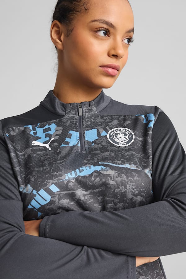 Manchester City Pre-match 1/4 Zip Top Women, Strong Gray-Cool Light Gray, extralarge-GBR