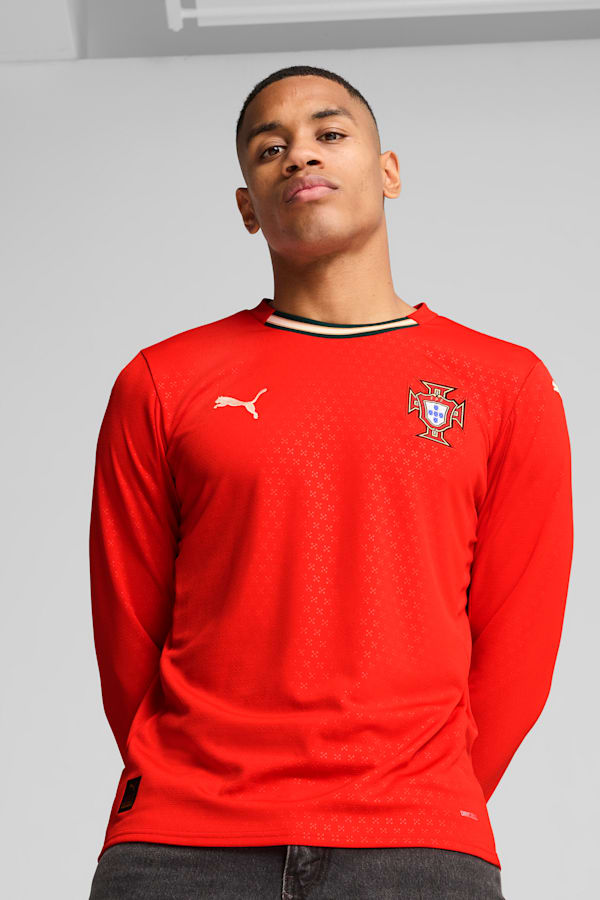 Portugal 2025 Long-Sleeved Home Jersey Men, Sport Red-Sugared Almond, extralarge