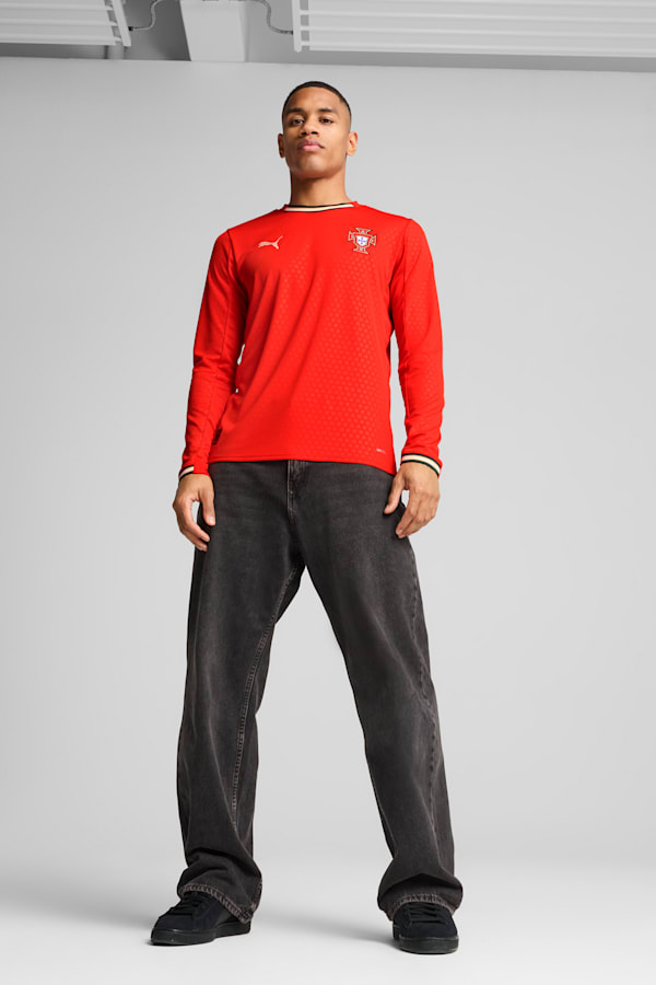 Portugal 2025 Long-Sleeved Home Jersey Men, Sport Red-Sugared Almond, extralarge