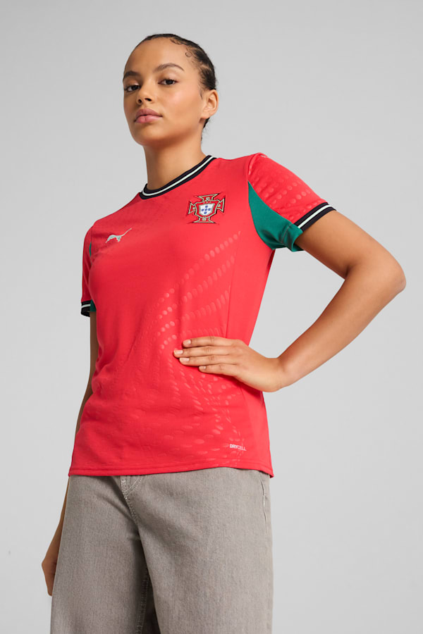 Portugal Women's Team 2025 Home Jersey Women, Pure Red-Fresh Mint, extralarge