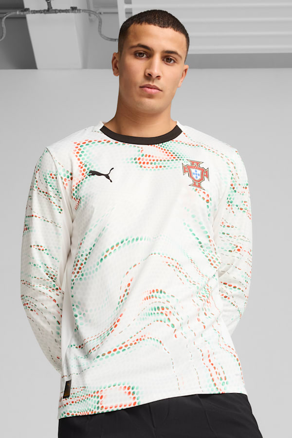 Portugal 2025 Long Sleeves Away Jersey Men, PUMA White-PUMA Black, extralarge-GBR