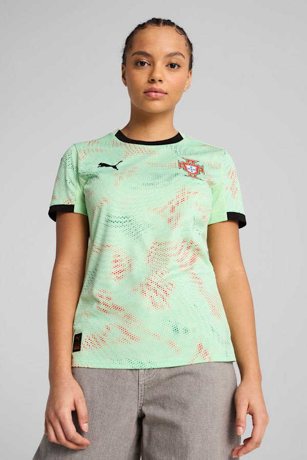 Portugal Women's Team 2025 Away Jersey Women, Fresh Mint-PUMA Black, extralarge