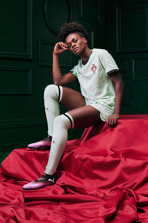 Portugal Women's Team 2025 Away Jersey Women, Fresh Mint-PUMA Black, extralarge