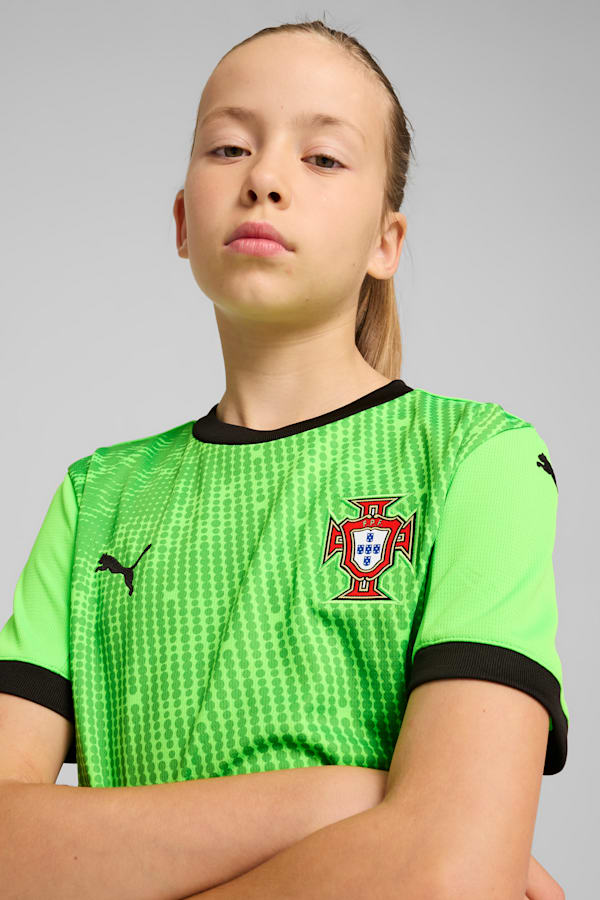 Portugal 2025 Short Sleeves Goalkeeper Jersey Youth, Fluro Green Pes-PUMA Black, extralarge-GBR