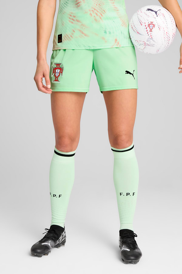 Portugal 2025 Shorts Women, Fresh Mint-PUMA Black, extralarge