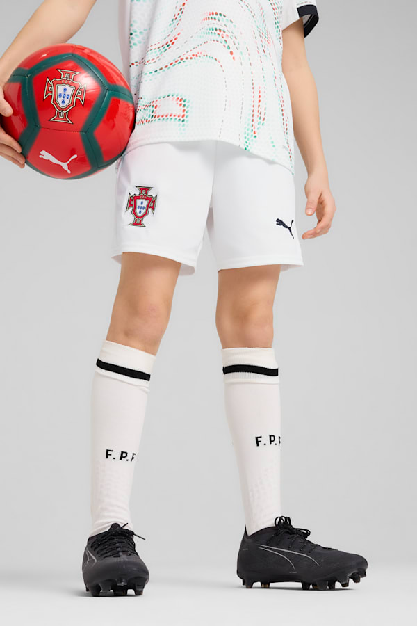 Portugal 2025 Shorts Youth, PUMA White-PUMA Black, extralarge