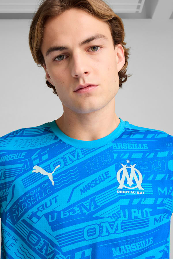 Olympique de Marseille Pre-match Jersey Men, Bleu Azur-Frosted Dew, extralarge