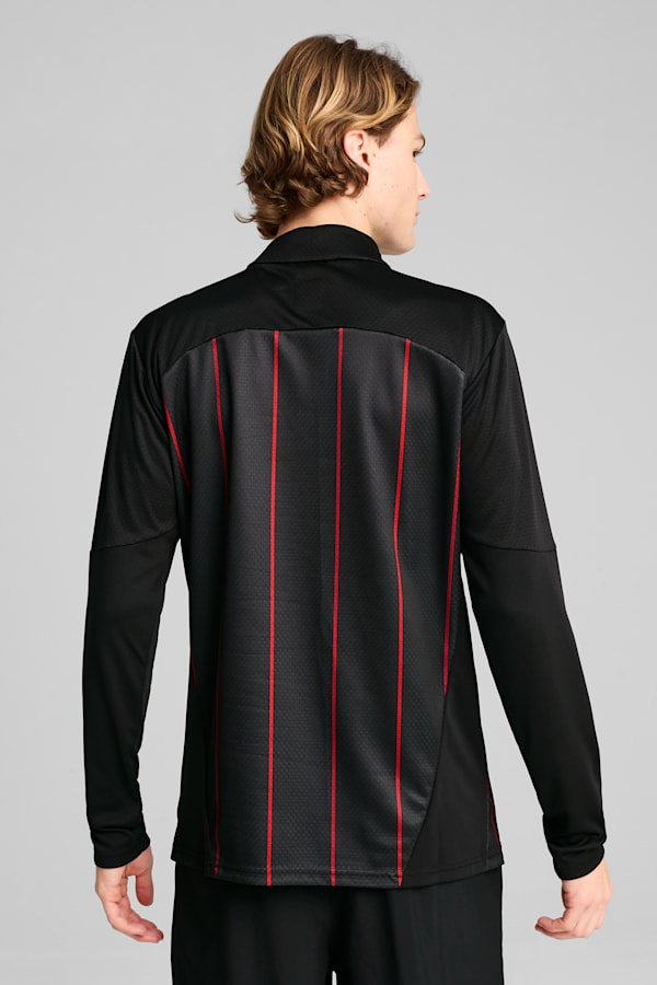 AC Milan Pre-match 1/4 Zip Top Men, PUMA Black-For All Time Red, extralarge