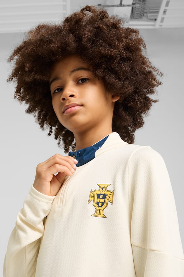 Portugal Quarter-Zip Training Top Youth, Sugared Almond-Persian Blue, extralarge
