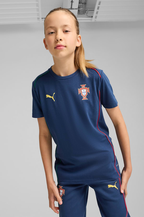 Portugal Casuals Tee Youth, Persian Blue-Sunny Yellow, extralarge