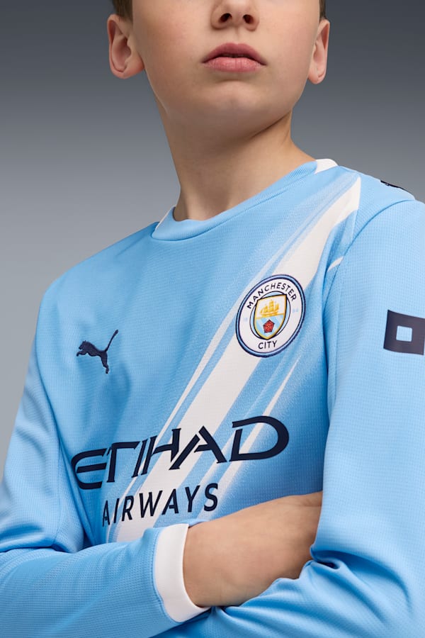 Manchester City 25/26 Long Sleeve Home Jersey Youth, Team Light Blue-PUMA White, extralarge-GBR