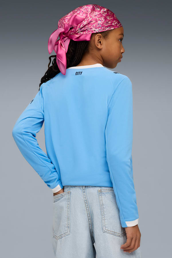 Manchester City 25/26 Long Sleeve Home Jersey Youth, Team Light Blue-PUMA White, extralarge-GBR