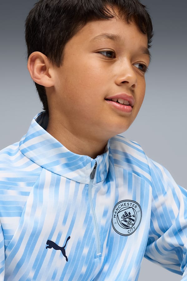 Manchester City Pre-match Quarter-Zip Top Youth, Silver Sky, extralarge-GBR