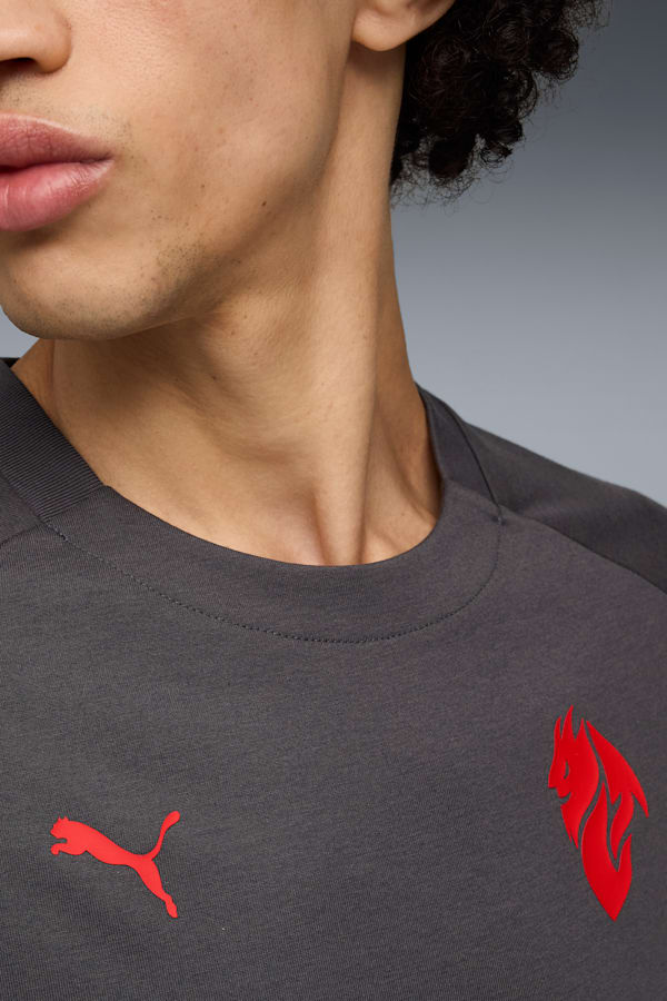 AC Milan PUMATECH Pocket Tee Men, Shadow Gray-For All Time Red, extralarge-GBR
