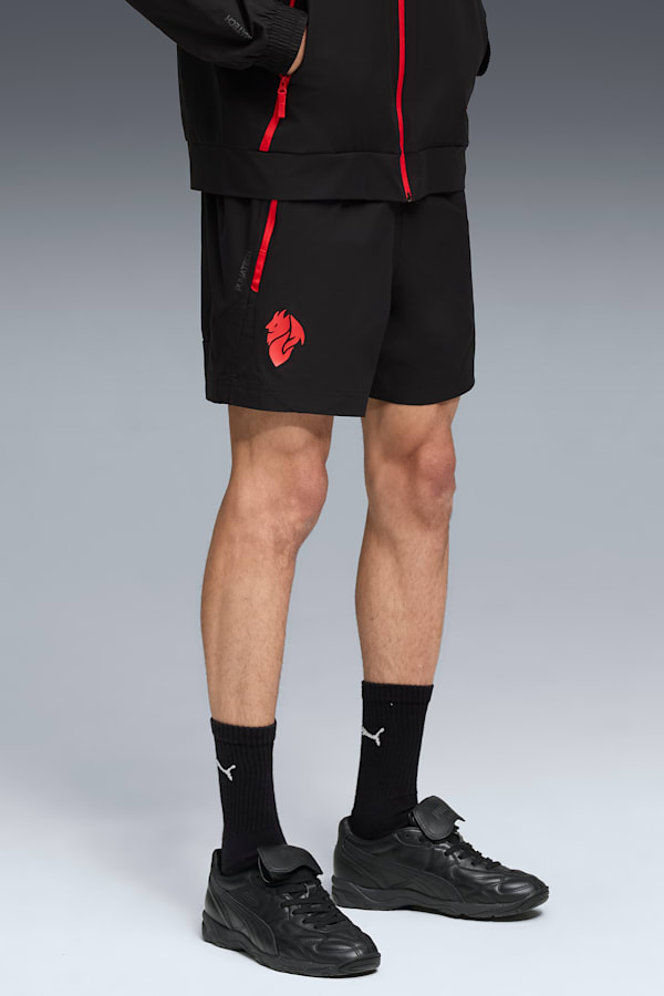 AC Milan PUMATECH Relaxed Woven Shorts Men, PUMA Black-For All Time Red, extralarge-GBR