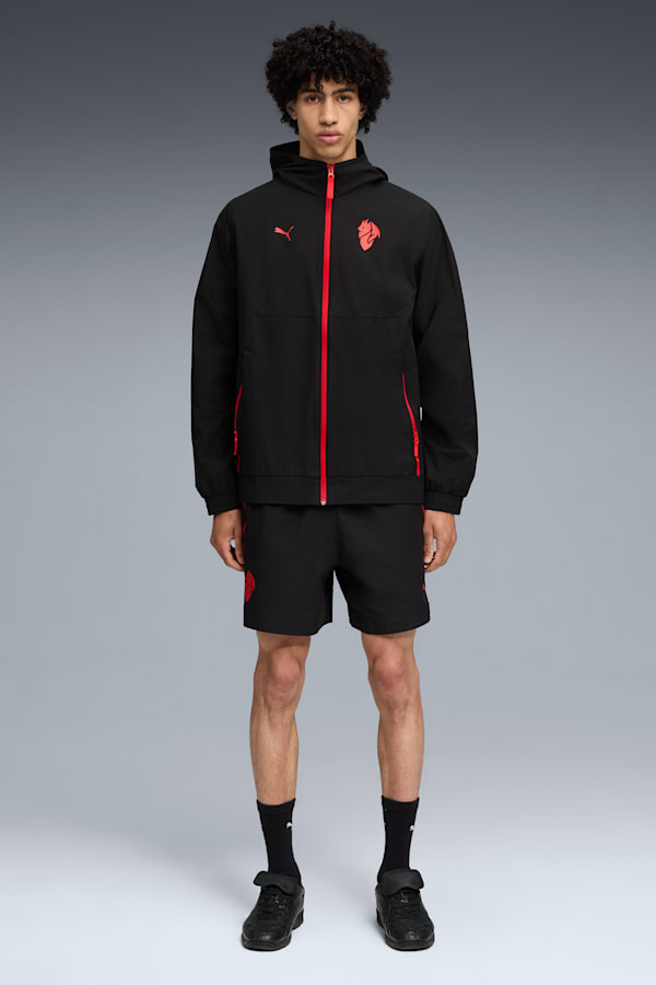 AC Milan PUMATECH Relaxed Woven Shorts Men, PUMA Black-For All Time Red, extralarge-GBR