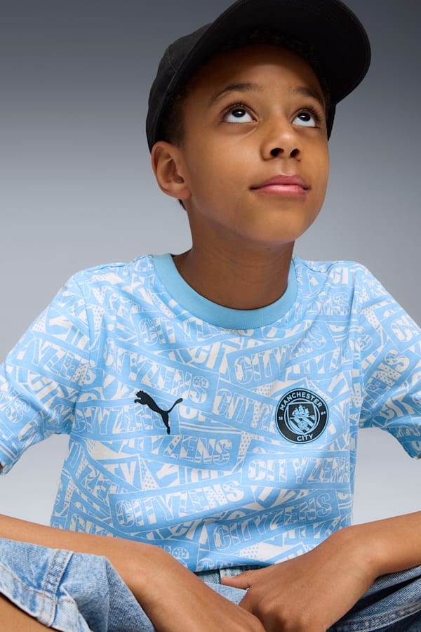 Manchester City FtblCulture All-Over Print Tee Youth, Team Light Blue-PUMA White, extralarge-GBR