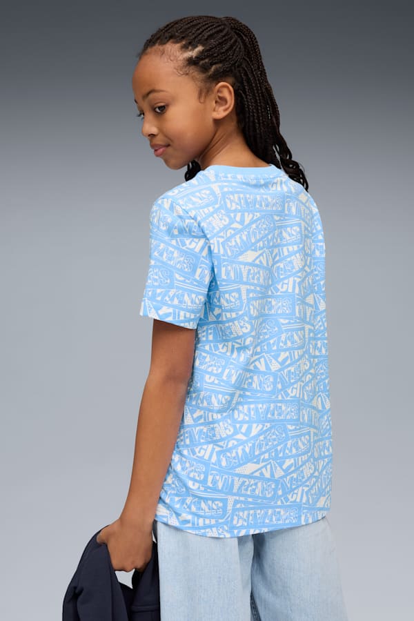 Manchester City FtblCulture All-Over Print Tee Youth, Team Light Blue-PUMA White, extralarge-GBR