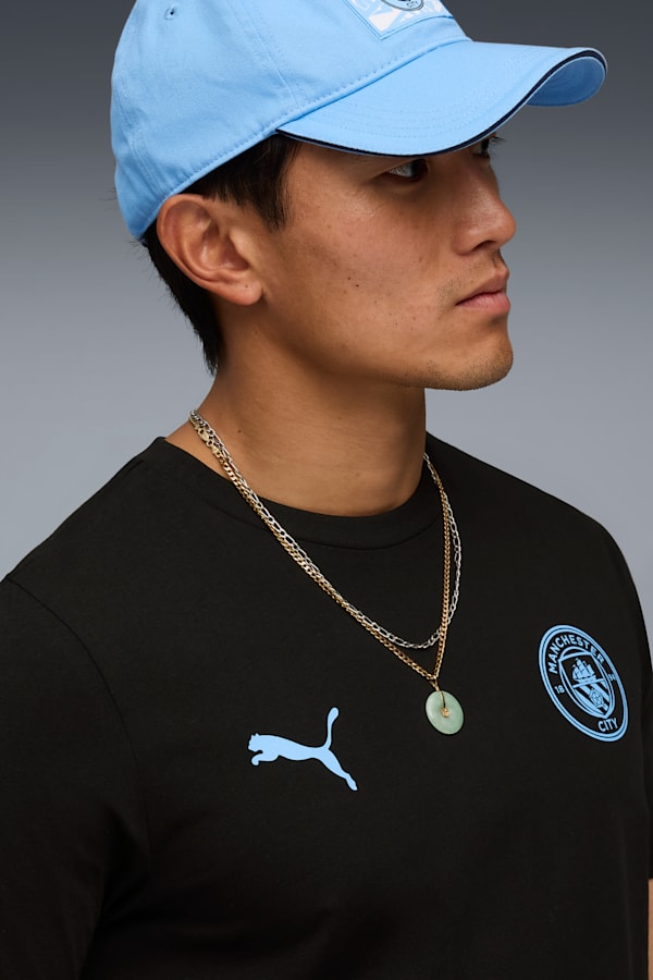 Manchester City FtblEssentials Tee Men, PUMA Black-Team Light Blue, extralarge-GBR
