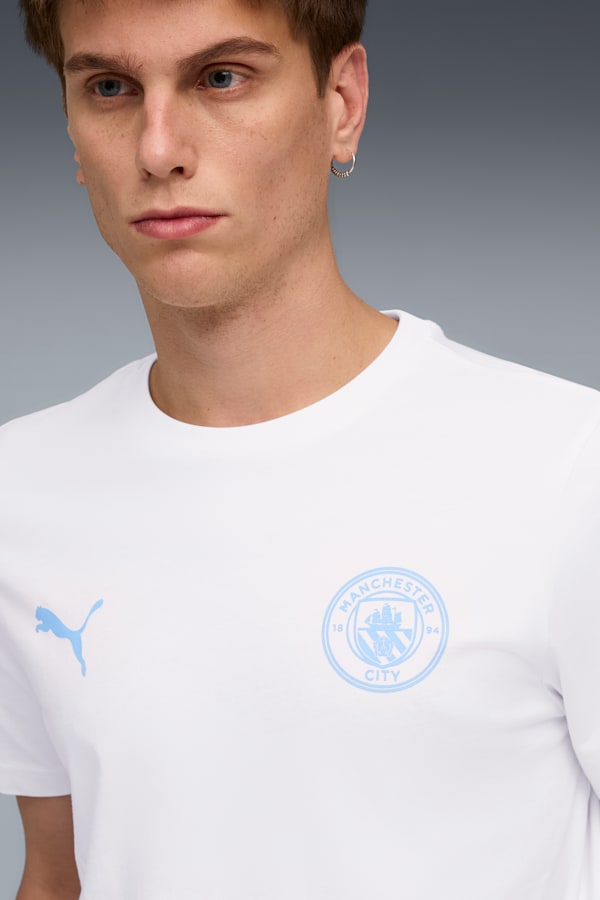 Manchester City FtblEssentials Tee Men, PUMA White-Team Light Blue, extralarge-GBR