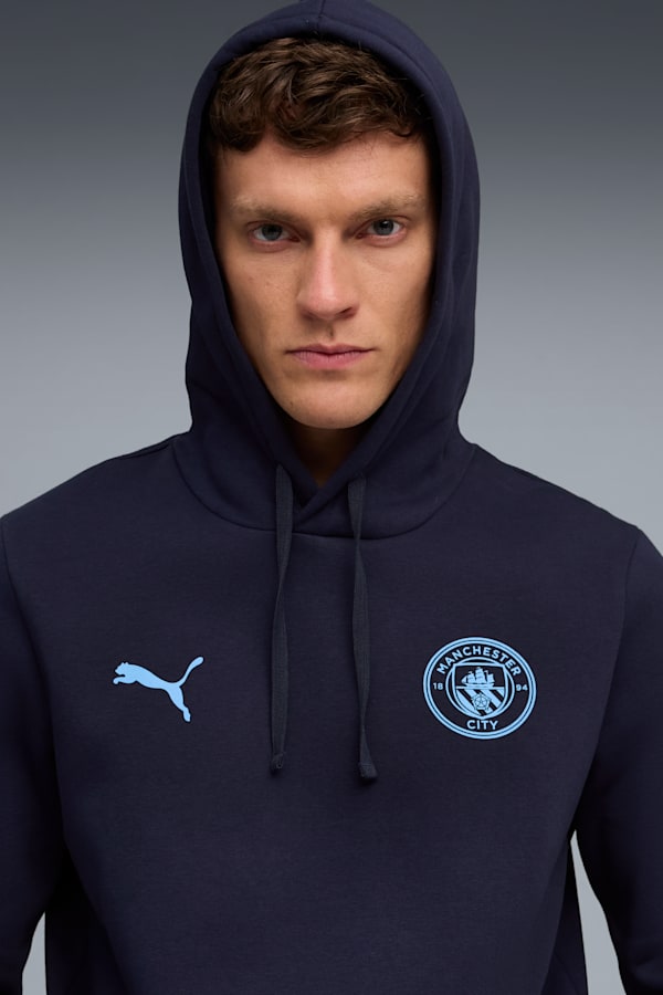 Manchester City FtblEssentials Hoodie Men, PUMA Navy-Team Light Blue, extralarge-GBR