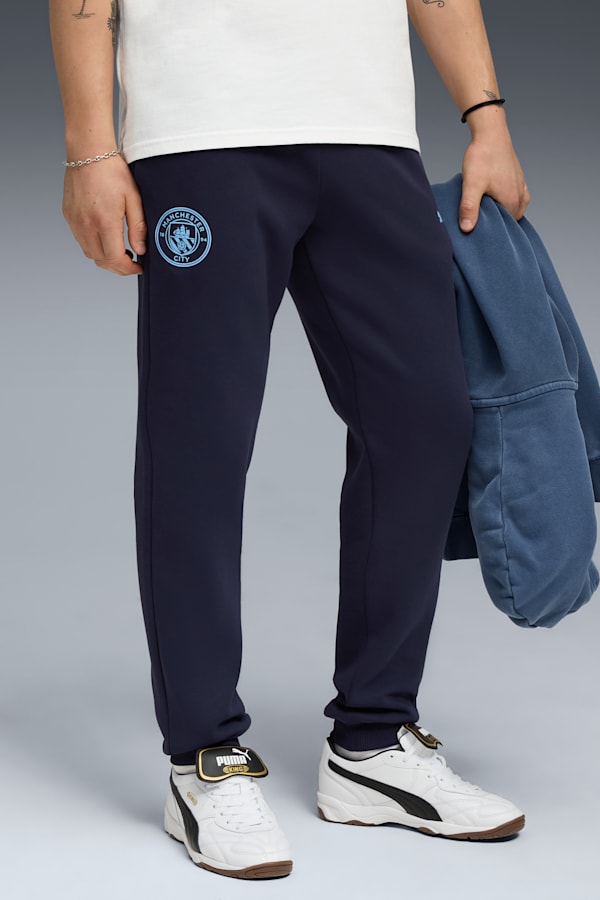Manchester City FtblEssentials Pants Men, PUMA Navy-Team Light Blue, extralarge-GBR