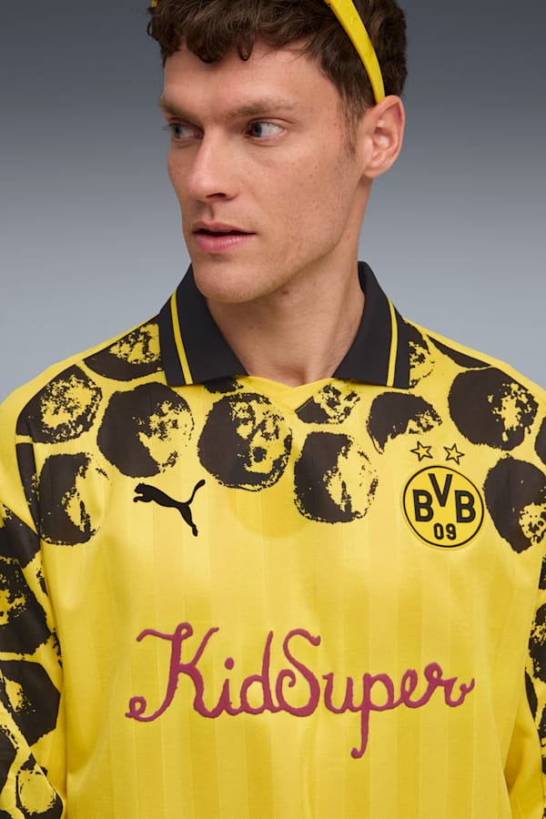 KIDSUPER x BORUSSIA DORTMUND Retro Shirt Men, Faster Yellow-PUMA Black, extralarge-GBR