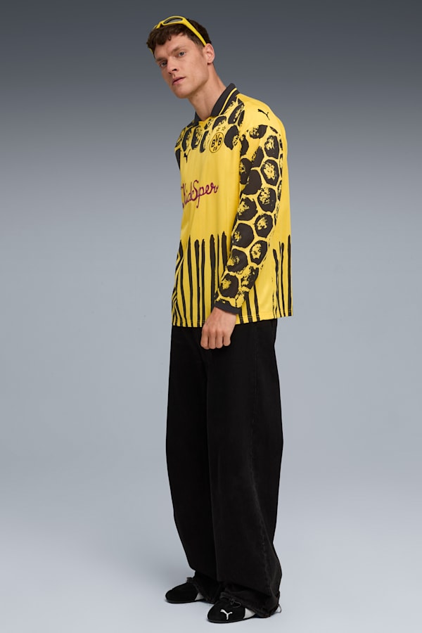 KIDSUPER x BORUSSIA DORTMUND Retro Shirt Men, Faster Yellow-PUMA Black, extralarge-GBR