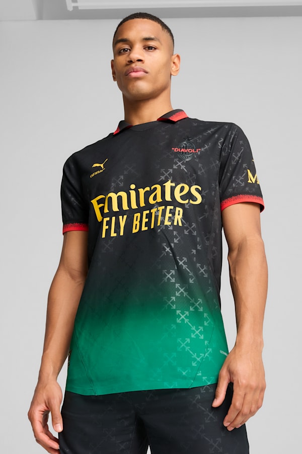 AC MILAN x OFF-WHITE™ Authentic Jersey Men, PUMA Black-Power Green, extralarge-GBR