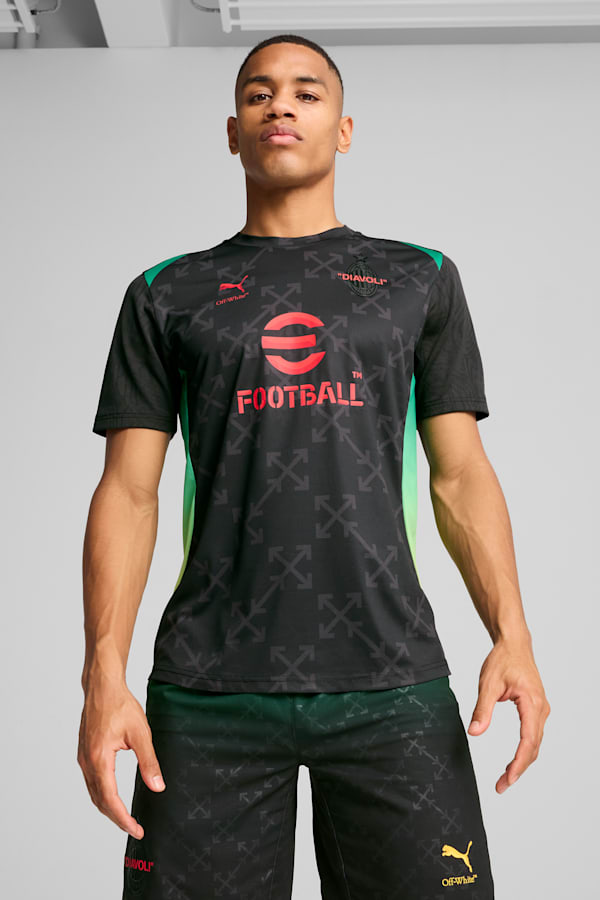 AC MILAN x OFF-WHITE™ Pre-match Jersey Men, PUMA Black-For All Time Red, extralarge-GBR