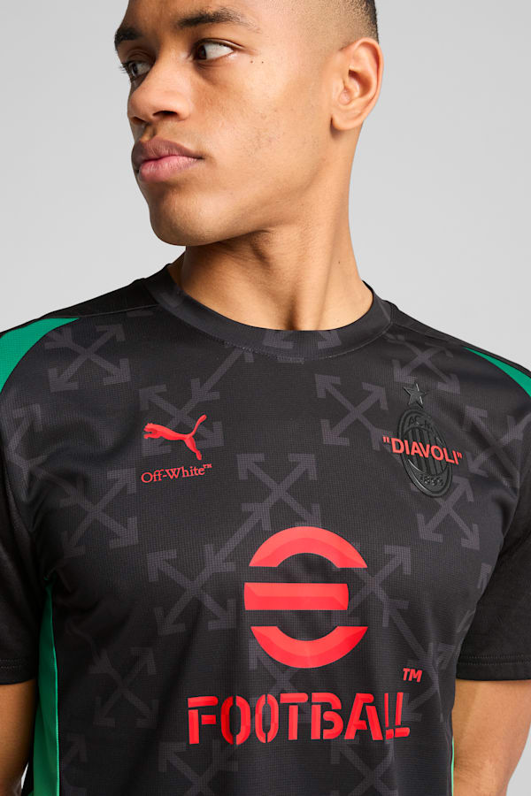 AC MILAN x OFF-WHITE™ Pre-match Jersey Men, PUMA Black-For All Time Red, extralarge-GBR