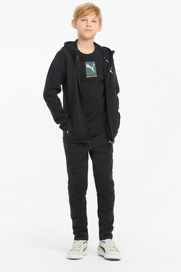 Evostripe Full-Zip Youth Hoodie, Puma Black, extralarge