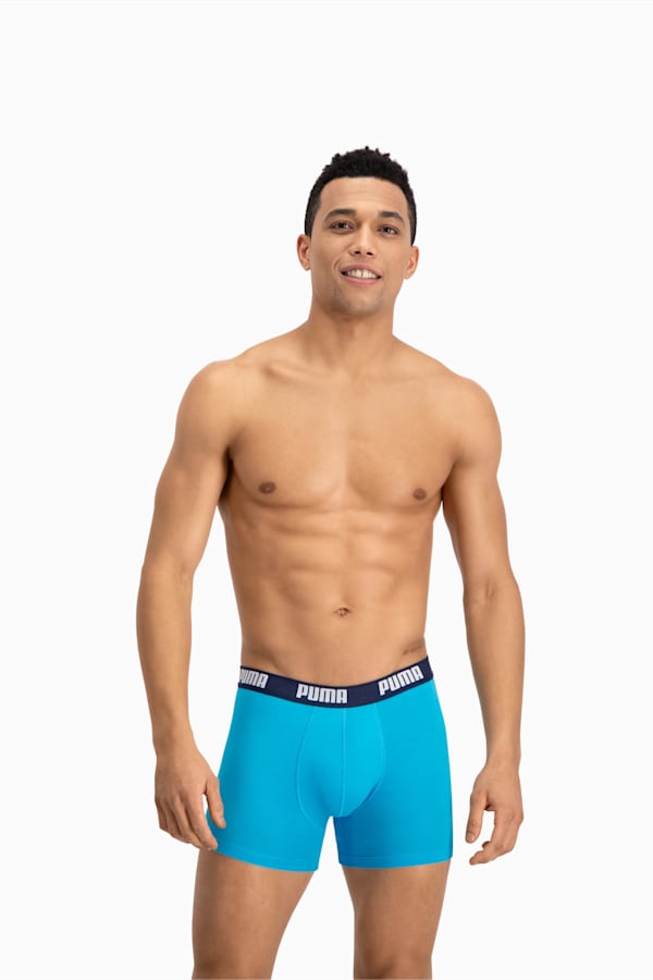 PUMA Basic Men's Boxers 2 Pack, aqua / blue, extralarge