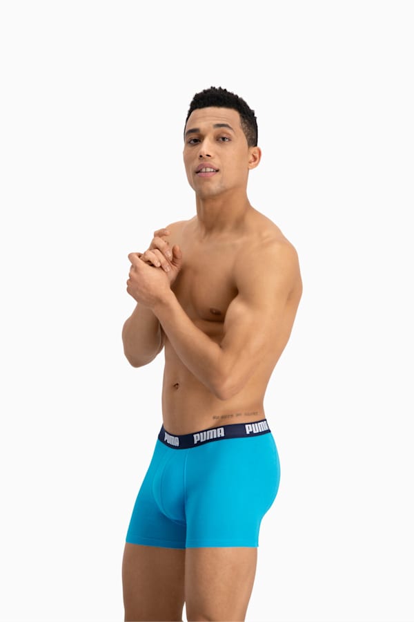 PUMA Basic Men's Boxers 2 Pack, aqua / blue, extralarge