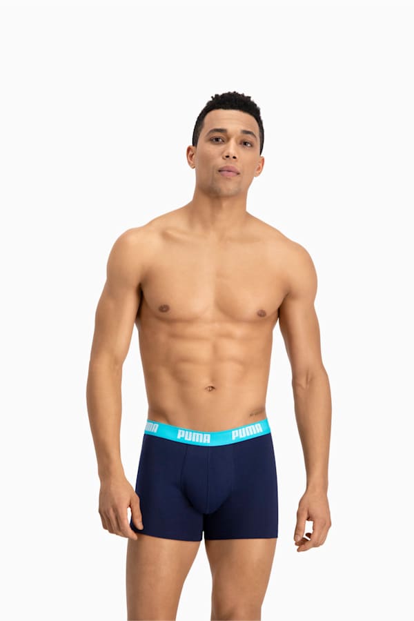 PUMA Basic Men's Boxers 2 Pack, aqua / blue, extralarge