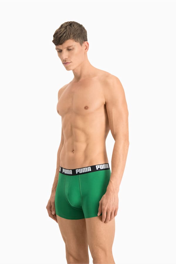 PUMA Basic Men's Boxers 2 Pack, amazon green, extralarge