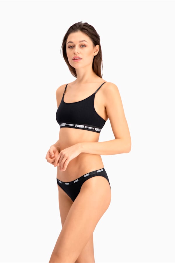 PUMA Women's Bikini Underwear 2 Pack, black, extralarge