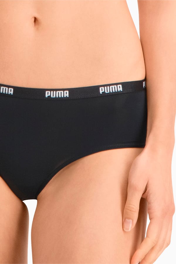 PUMA Women's Microfiber Brazilian 2 Pack, black, extralarge