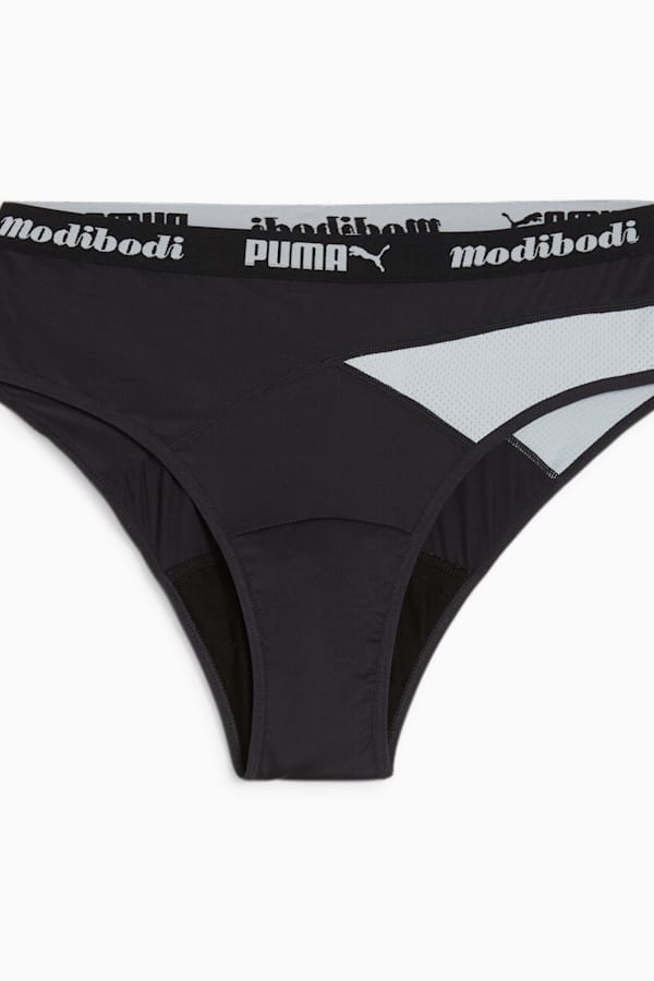 Puma X Modibodi Active Hi Cut Full Brief, Black - Platinum Grey, extralarge