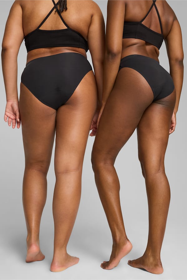 PUMA x Modibodi Seamfree Active Bikini Brief Moderate-Heavy, Black, extralarge