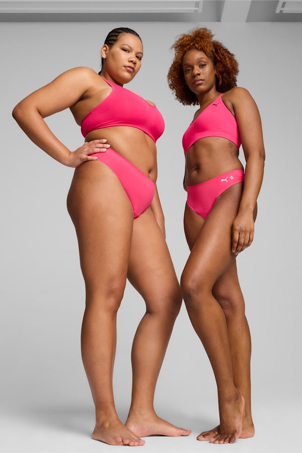 PUMA x Modibodi Seamfree Active Bikini Brief Moderate-Heavy, Garnet Rose Pink, extralarge-DFA
