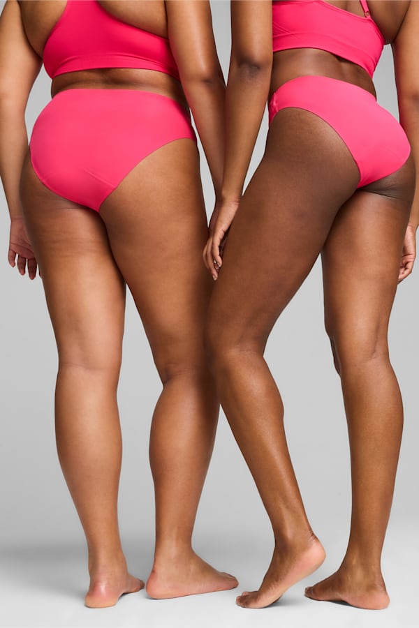 PUMA x Modibodi Seamfree Active Bikini Brief Moderate-Heavy, Garnet Rose Pink, extralarge-DFA