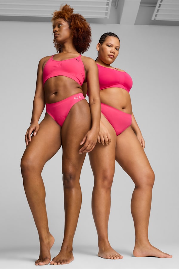 PUMA x Modibodi Seamfree Active Thong Light-Moderate, Garnet Rose Pink, extralarge-DFA