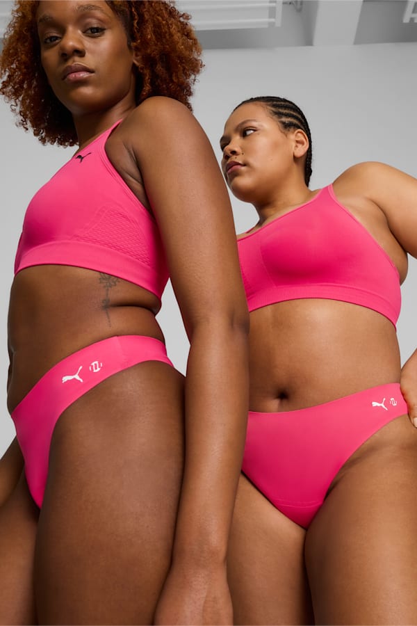 PUMA x Modibodi Seamfree Active Thong Light-Moderate, Garnet Rose Pink, extralarge-DFA